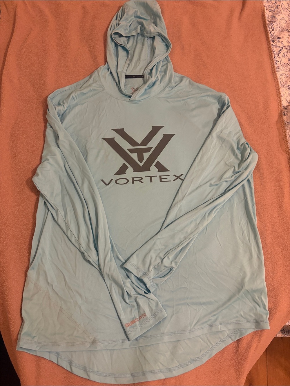 VORTEX Men's Light Blue Hooded Long-Sleeve Shirt